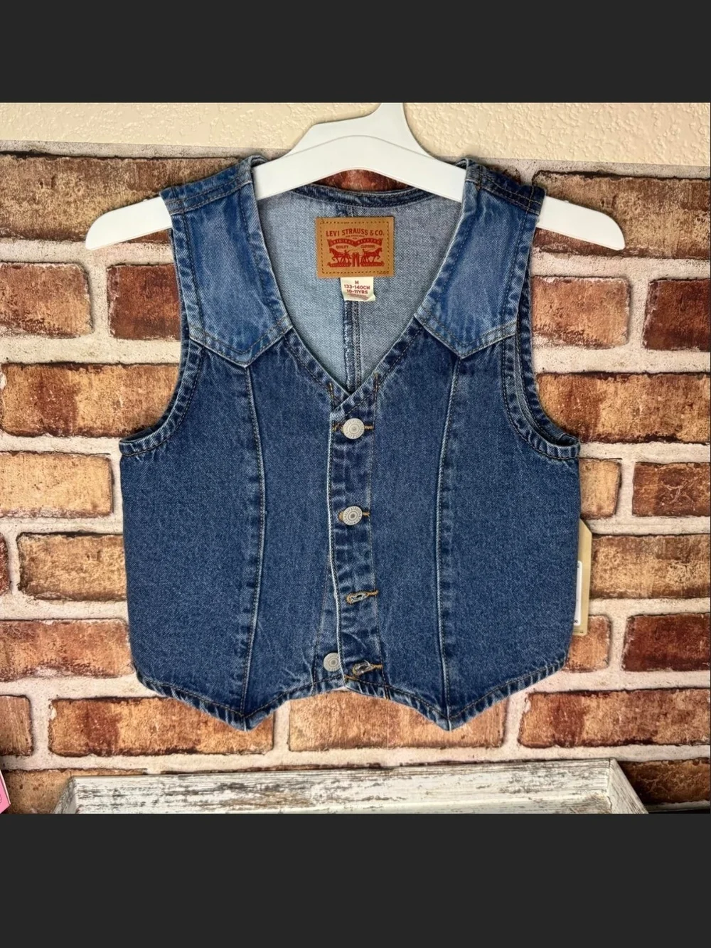 Levi's Girls Blue Denim Vest Size Medium